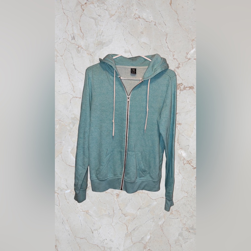 ZINE ZipUp Teal hoodie